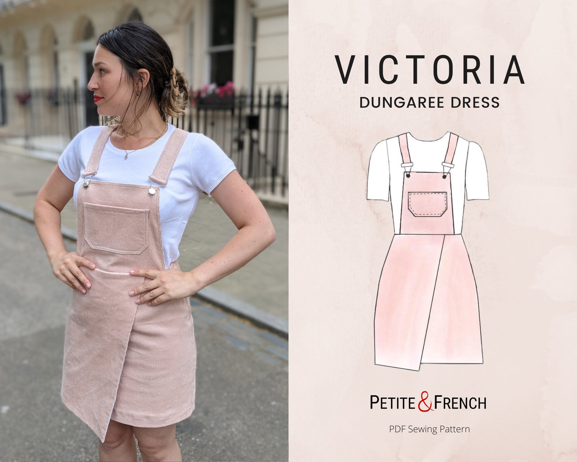 Victoria Dungaree Dress Pinafore Sewing Pattern | Digital PDF printable patterns | Instant Download