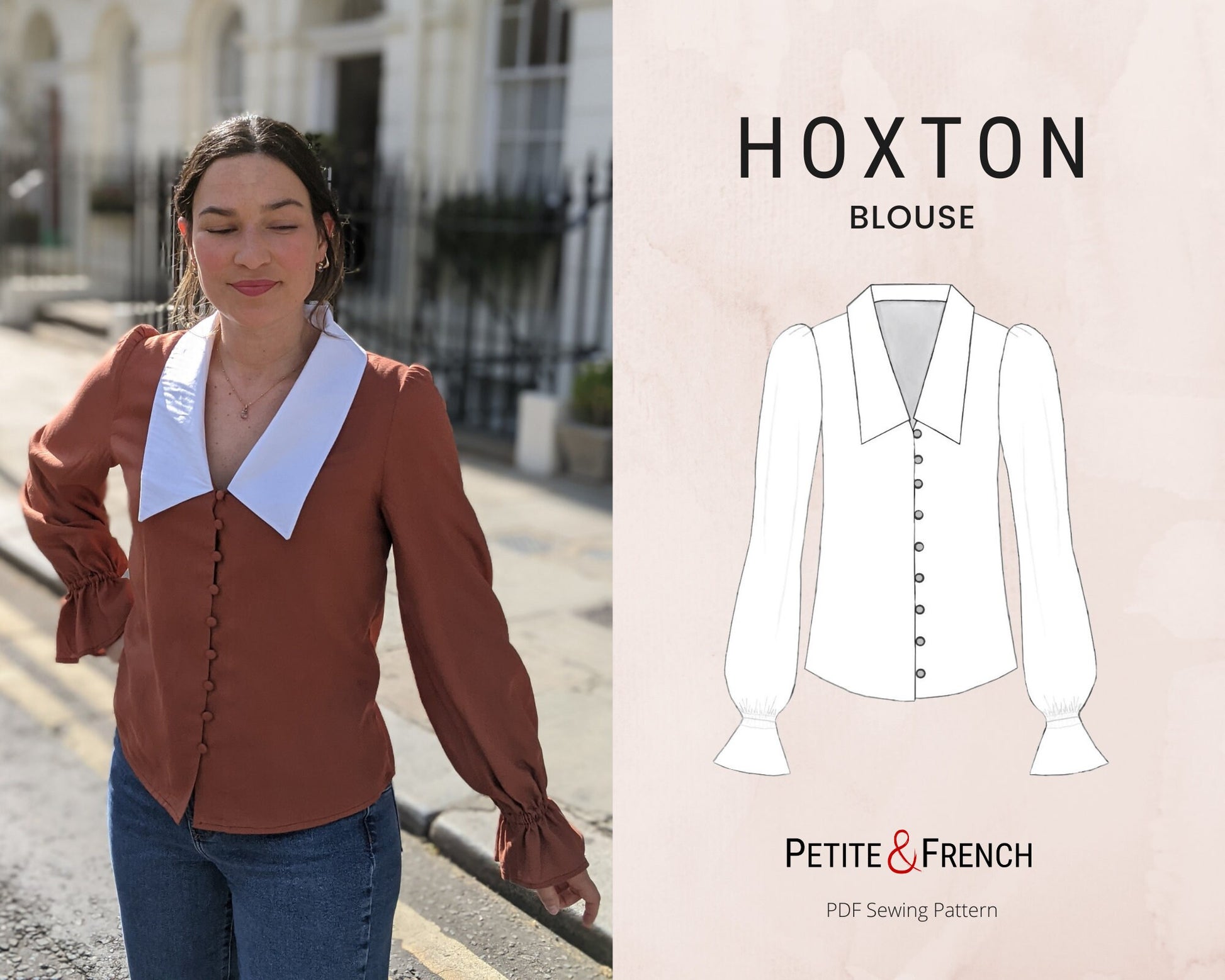 Hoxton Blouse Sewing Pattern | Digital PDF printable patterns | Instant Download