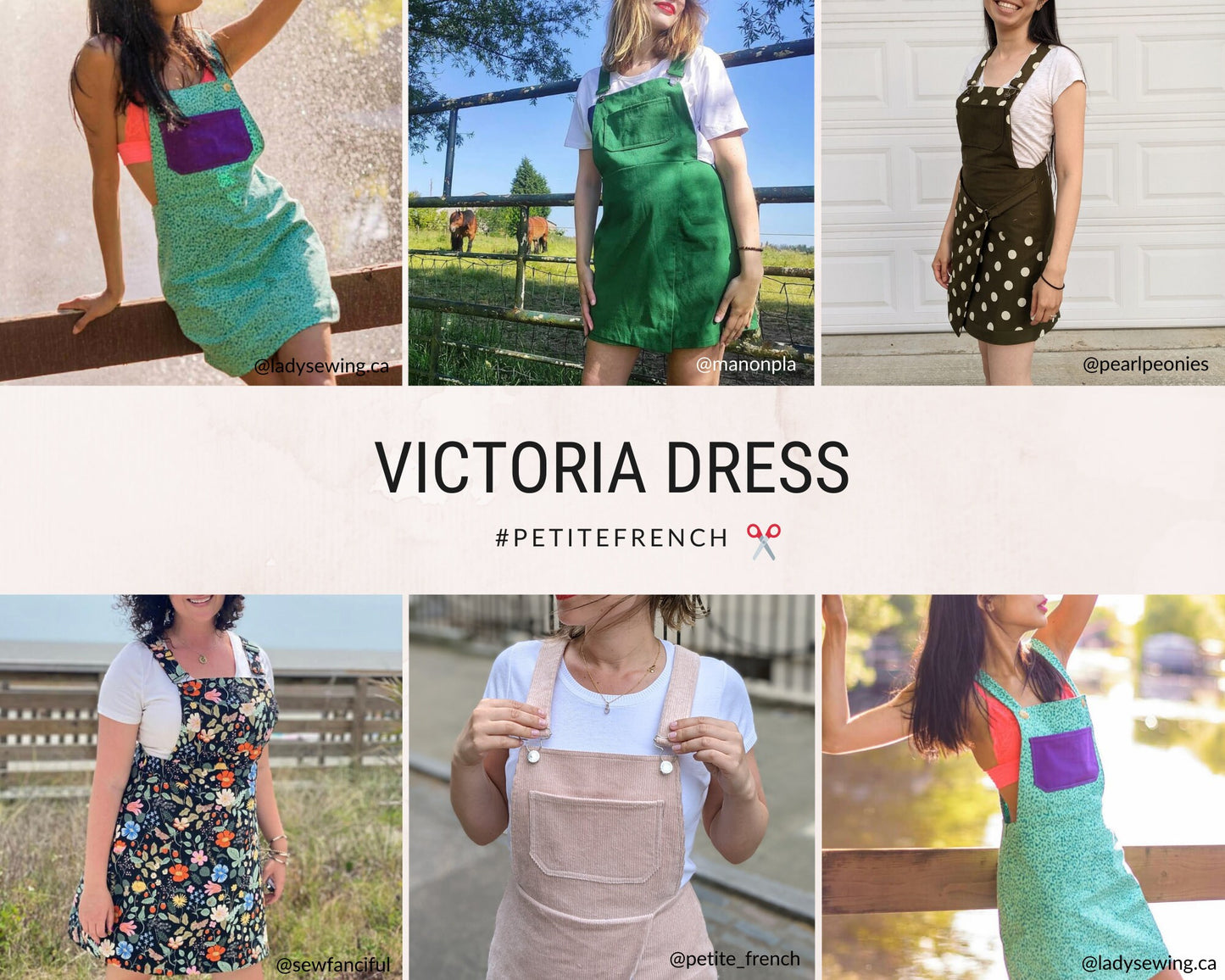 Victoria Dungaree Dress Pinafore Sewing Pattern | Digital PDF printable patterns | Instant Download