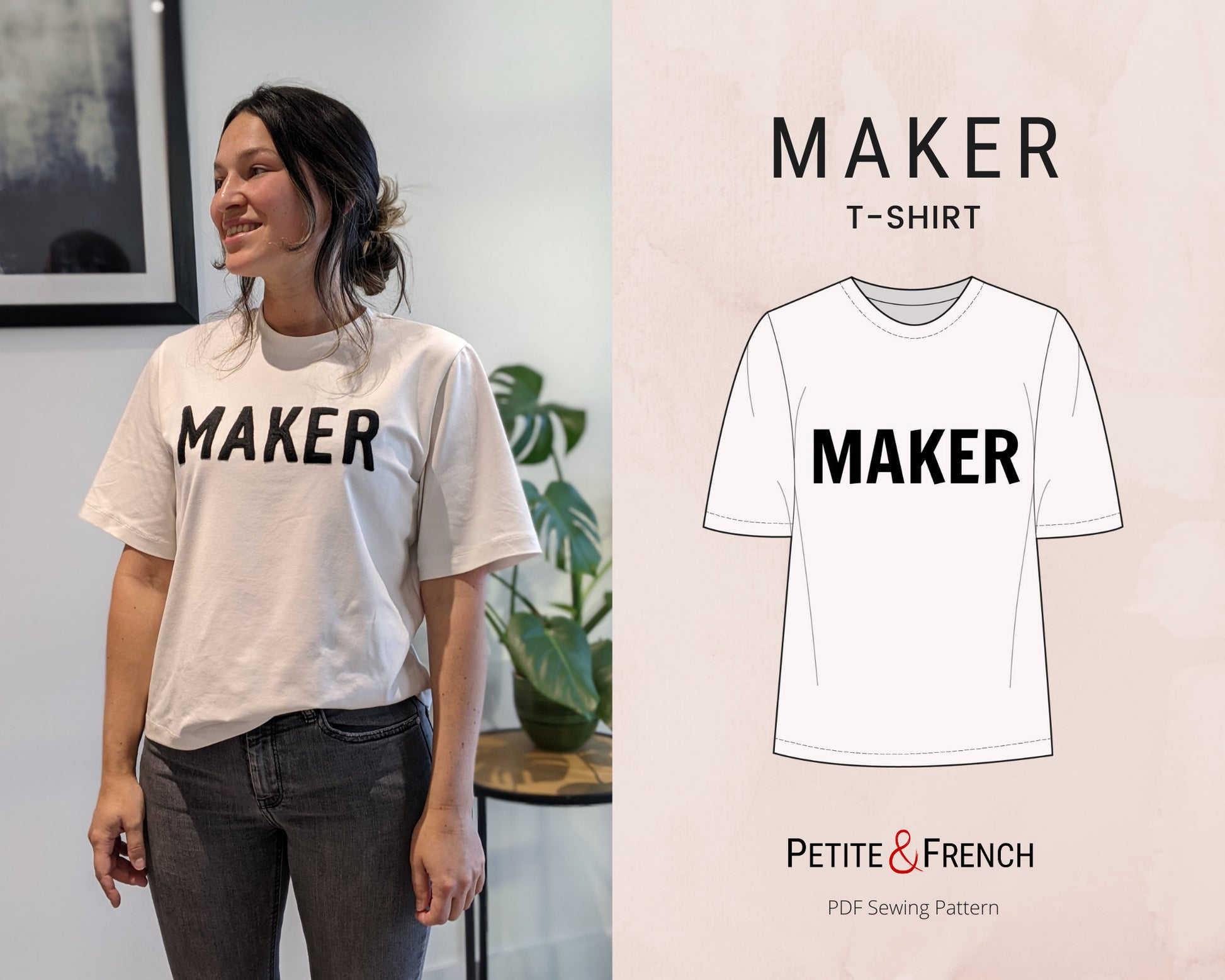 Maker T-shirt Sewing Pattern | Digital PDF printable patterns | Instant Download