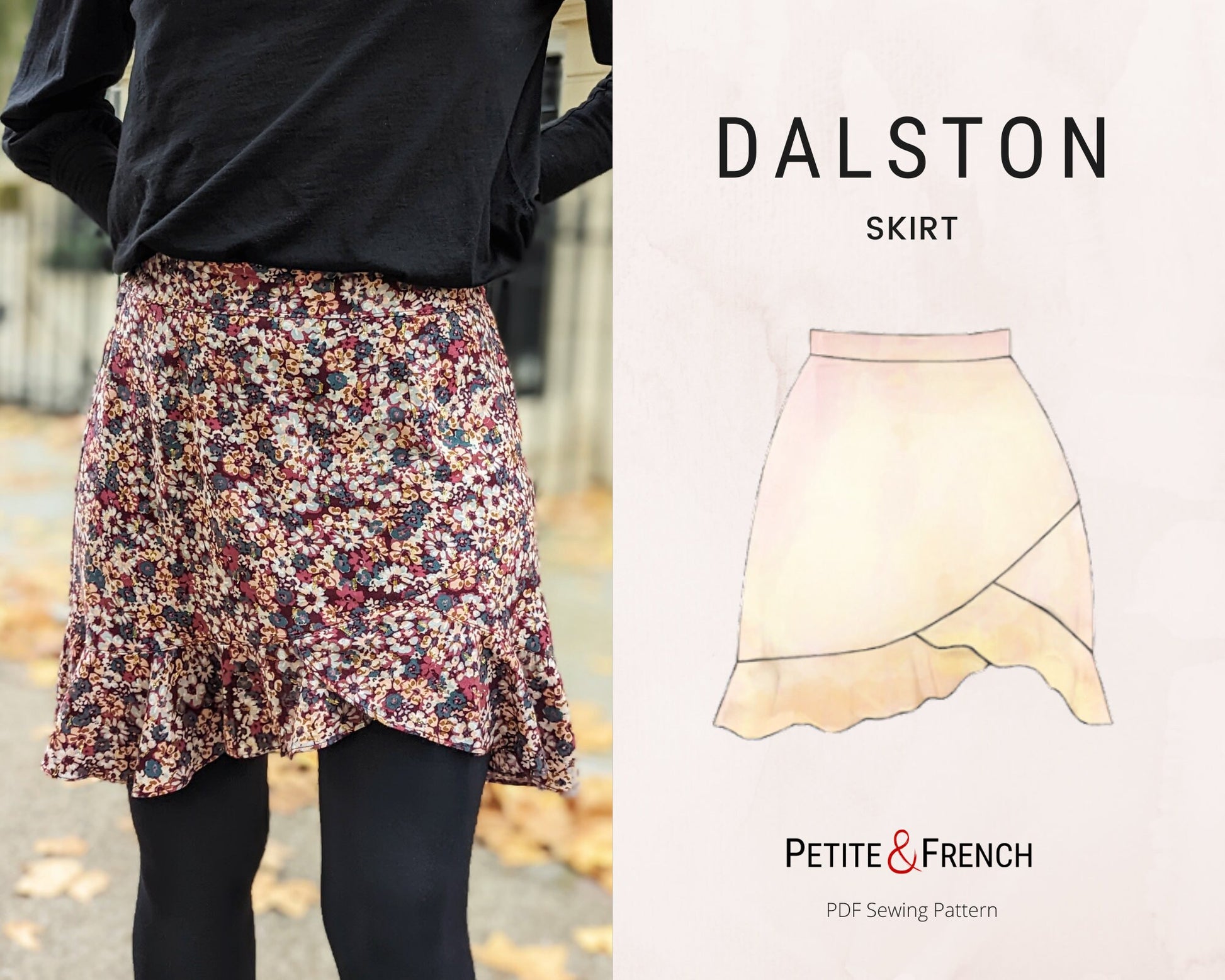 Dalston Ruffle Asymmetrical Sewing Pattern | Digital PDF printable patterns | Instant Download